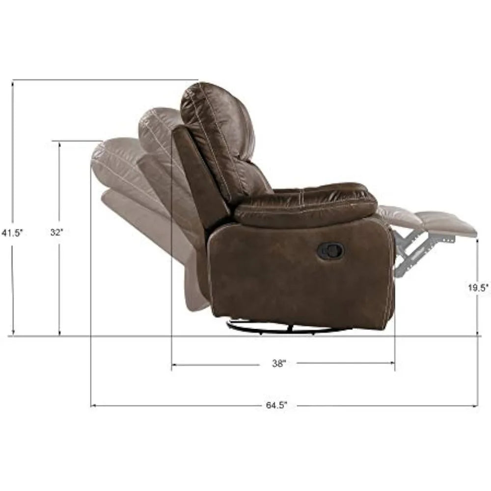 Zoey Chocolate Brown 84" Power Sofa with Dual Recliners, Microsuede Upholstery, and USB Charging Station