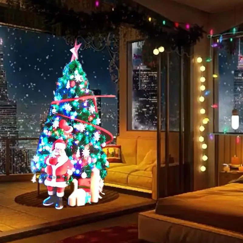 3D Hologram Christmas Tree LED Fan Projector LED Fan Hologram Projector with Remote/WiFi 800x480 Resolution Fan Projector