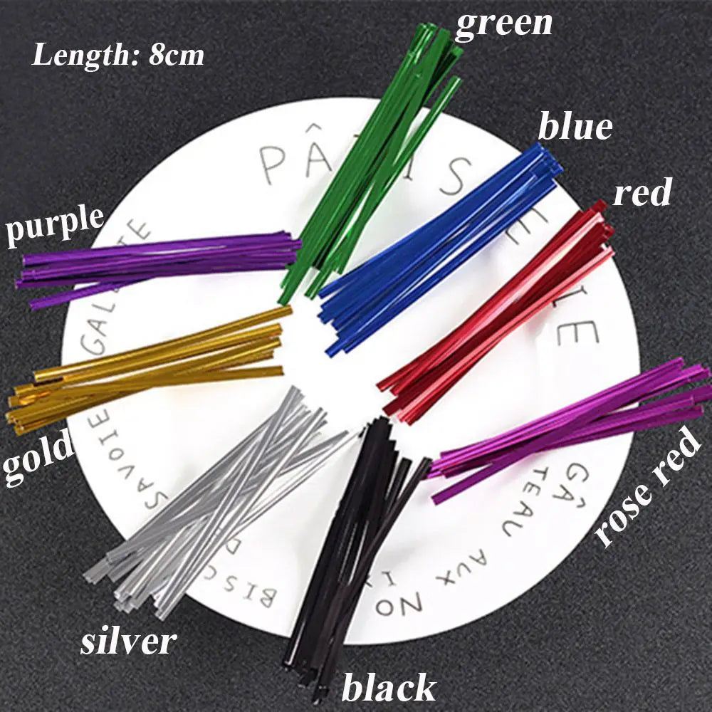 800PCS Ligation Wrapping Baking Metallic Wire Pack Sealing Cellophane Bag Twist Ties