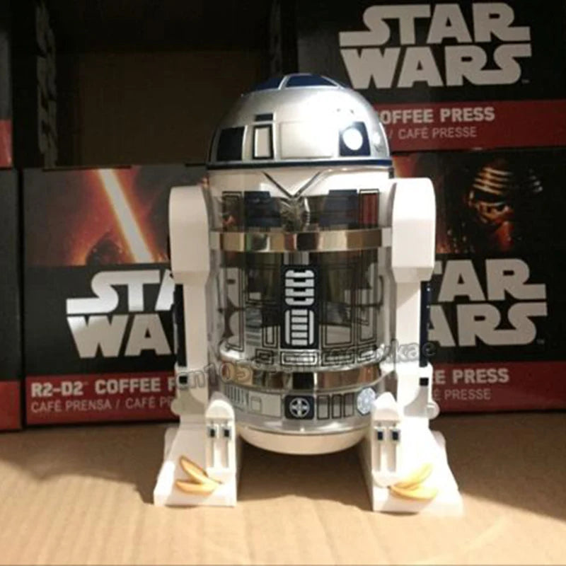 960ml Moka Hand Coffee Maker R2-d2 Cartoon Star Wars Robot Office Home Manual Thermal Stainless Steel Pressing Mini Coffee Pot