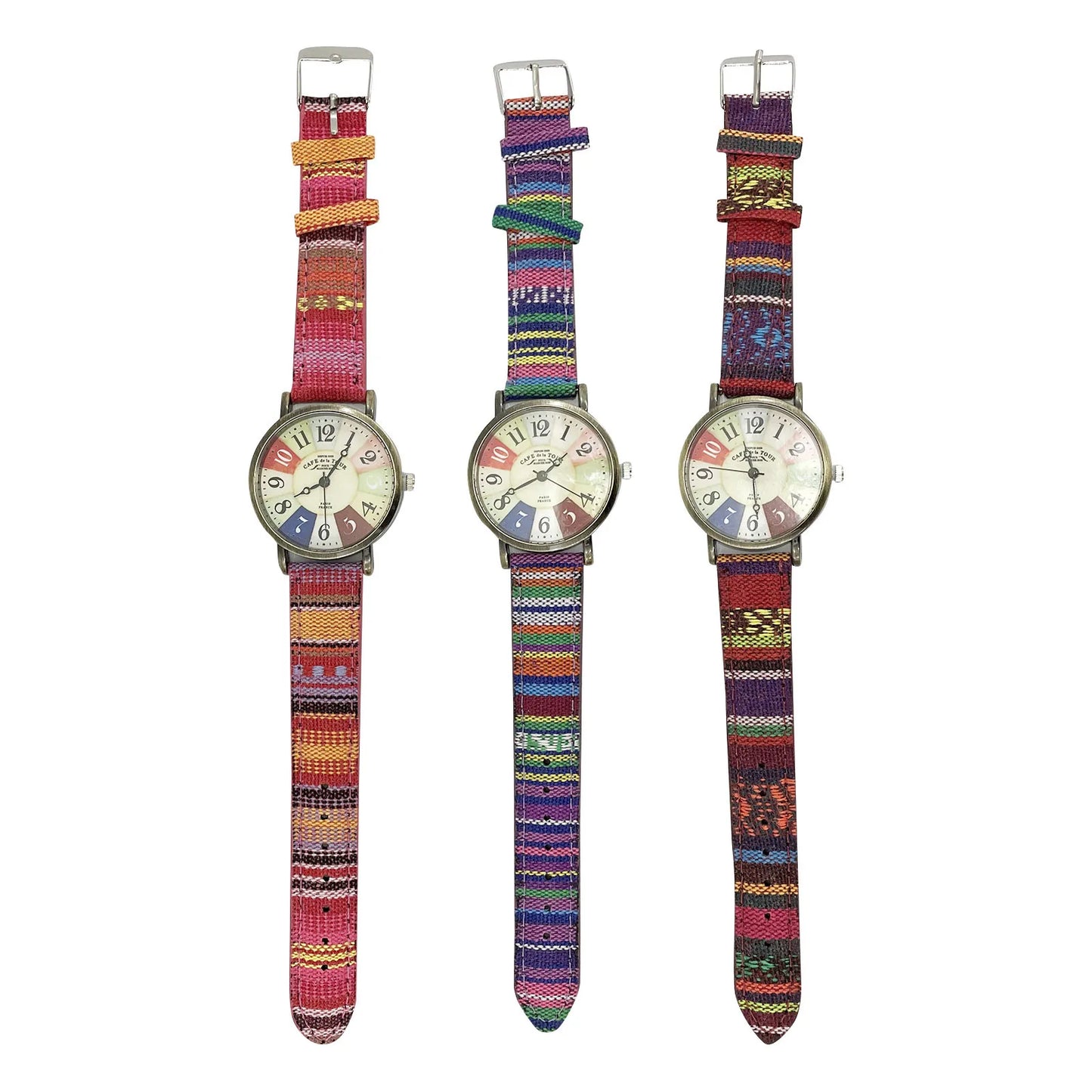 Watches For Women With Multicolour Rainbow Pattern Men Hand Band Watches For Women