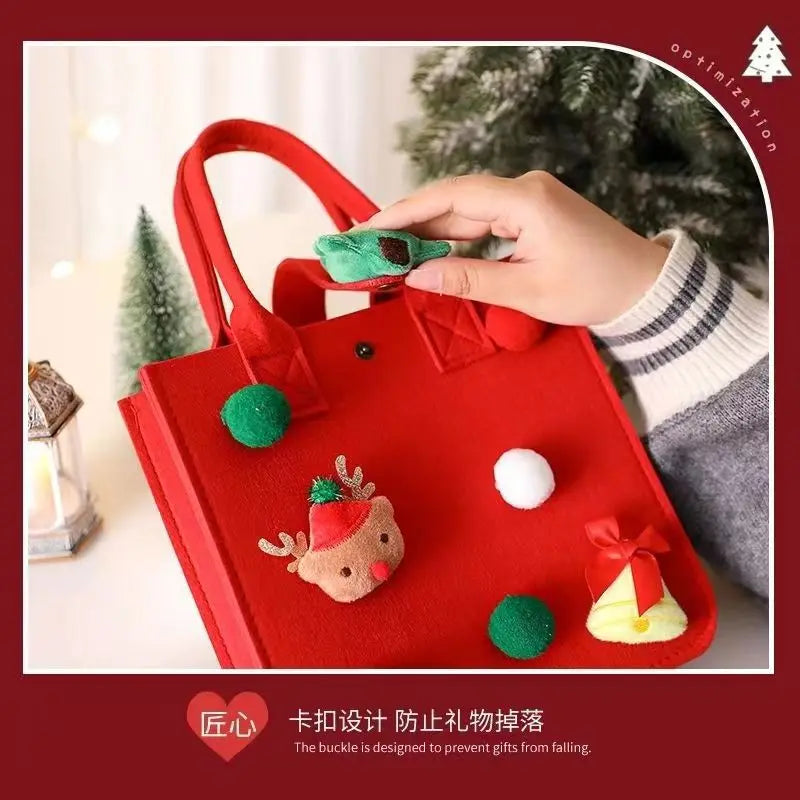 Christmas Handbag Felt Gift Bag Exquisite Appearance Christmas Packaging Handbag Felt Bag