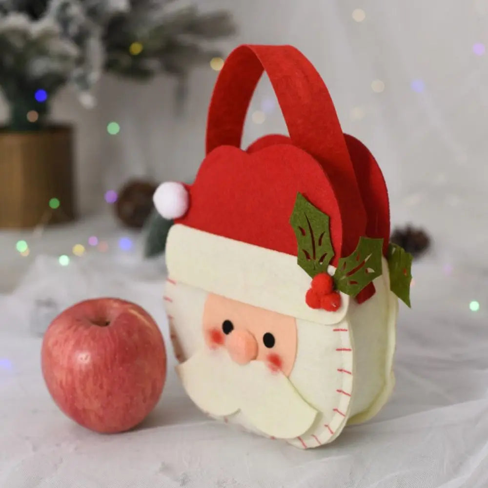 Ornament Non-woven Bag With Handle Christmas Tree Decoration Wool Felt Bag Tote Bag Candy Bag Gift Pouch Christmas Gifts Bag