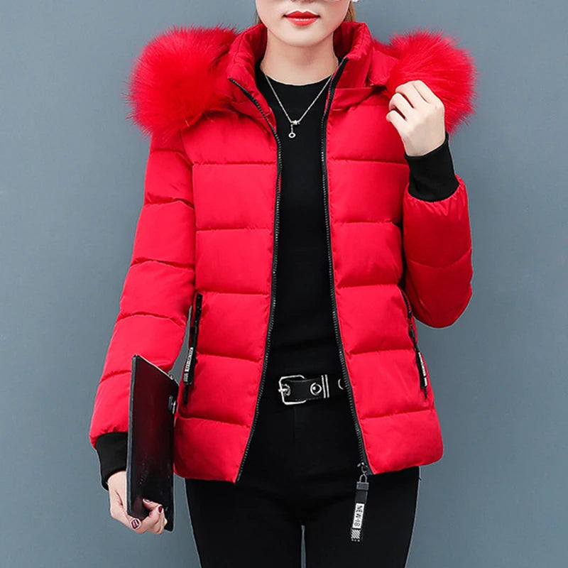 Sustans Zipper Fur Hooded Jacket Thickened Coat Women's Clothes Autumn Winter Casual Elegant Long Sleeve Warm New In Outerwears