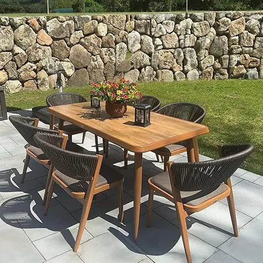 9-Piece Patio Dining Sets , Patio Rattan Furniture Set for Backyard Garden Outdoor Dining Set,All-Weather Metal Table Chair Sets