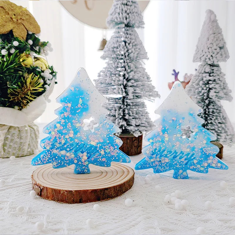 Christmas Tree Decorative Ornament Hanging Crystal Epoxy Resin Mold DIY Concrete Plaster Cement Silicone Mould Home Decor Tools