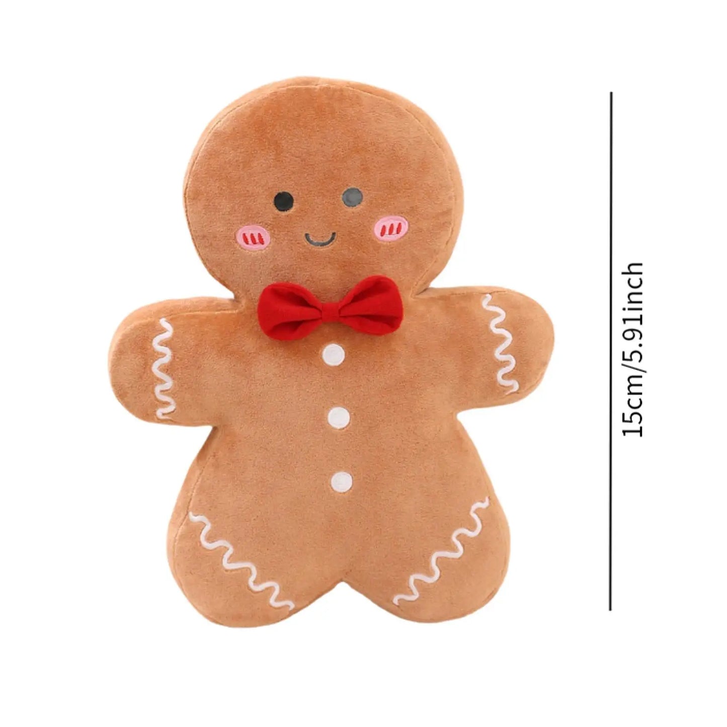 Christmas Throw Pillow Festive Gingerbread Man for Party Couch Festive