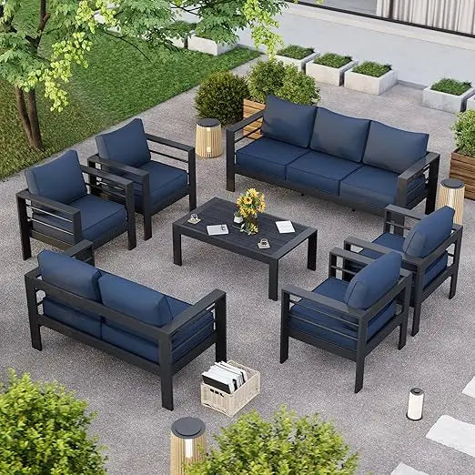 Aluminum Patio Furniture Set,10 Piece Outdoor Furniture Set, Patio Furniture Set with Waterproof Covers for Backyard Garden