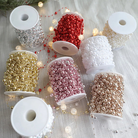 10m Christmas Tree Beads Garland Artificial Beads Trim Garland Decor For Festival Party Wedding Christmas Tree Halloween