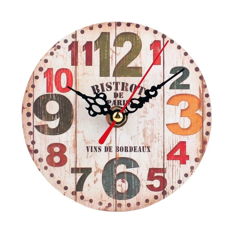 Silent Non-Ticking Wooden Wall Clocks Operated Country Retro Rustic Decorative for Living Room Kitchen