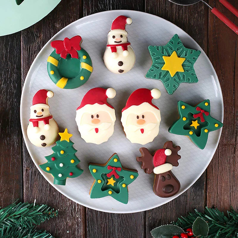 Christmas Silicone Molds, Non-Stick Chocolate Baking mold for Party Xmas Gift, with Christmas Tree Santa Snowman Fondant Mould