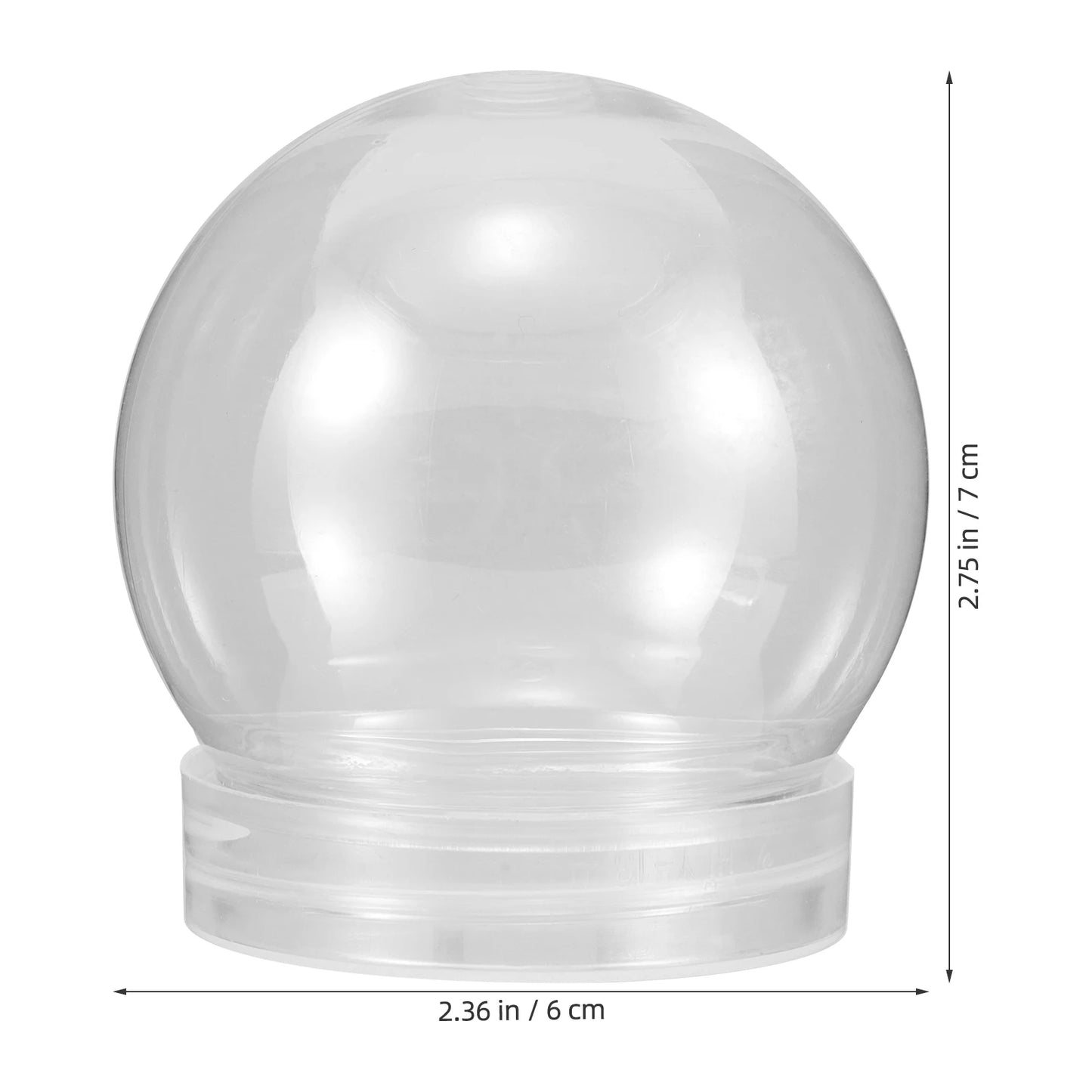 10pcs Clear Plastic Snow Ball Bottles Empty Water Globes With Screw Off Cap Christmas Snow Globe Making Props Xmas Snow Balls