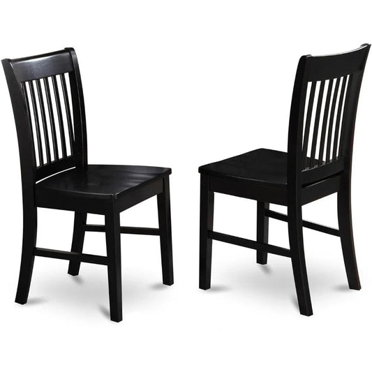 Set of 2 Slat Back Wood Seat Kitchen Chairs,Black striped back Suitable for living room and dining room, free shipping