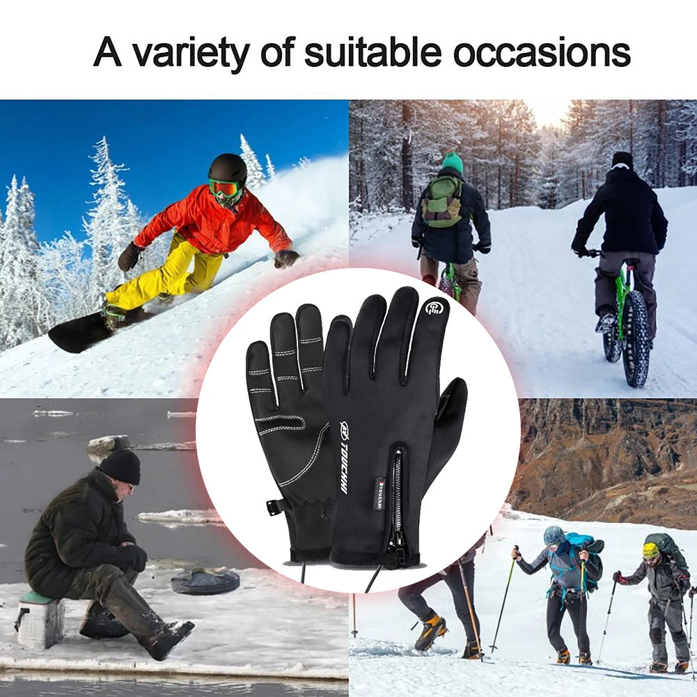 Winter Warm Cycling Waterproof Men's Gloves Windproof Sports Fishing Touchscreen Driving Motorcycle Ski Non-slip Women Gloves