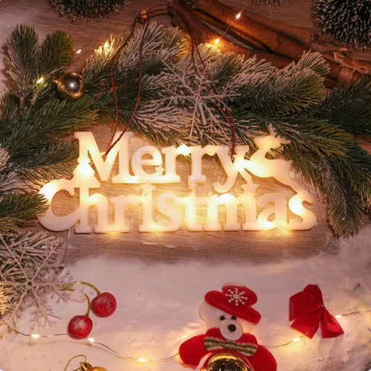 Christmas decorations, Merry Christmas, letter lights, illuminated signs, Christmas tree pendants, window display decorations