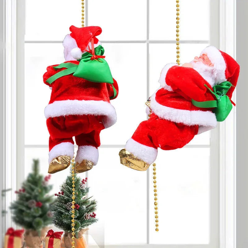 2022 Electric Santa Claus Toy Climbing with Music Toy Electric Climb Up Down Climbing Santa Christmas New Year Children's Gifts