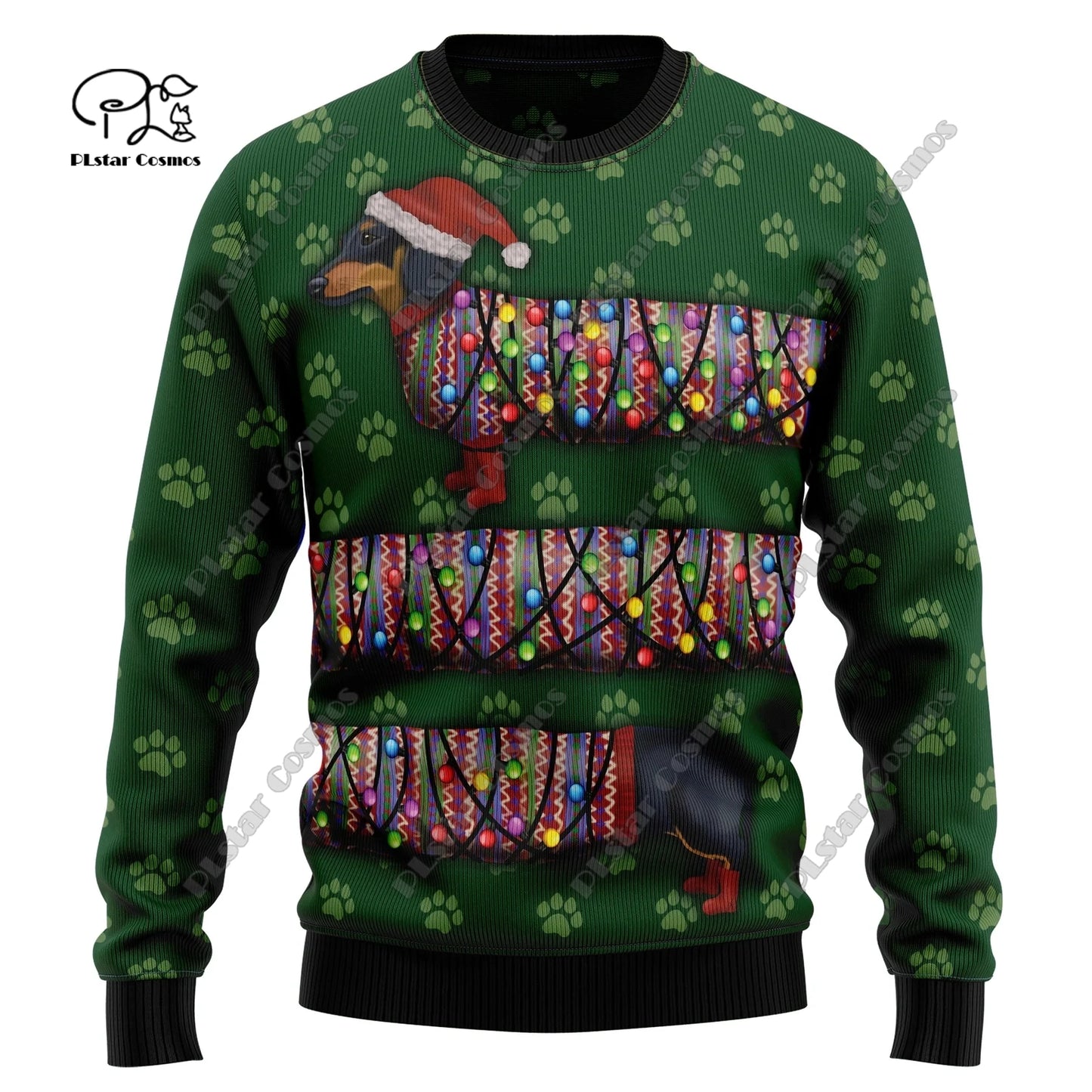 3D Printing Christmas Christmas Tree Santa Claus Tattoo Cat Animal Deer Bear Sweater Streetwear Casual Winter Sweatshirt  M2