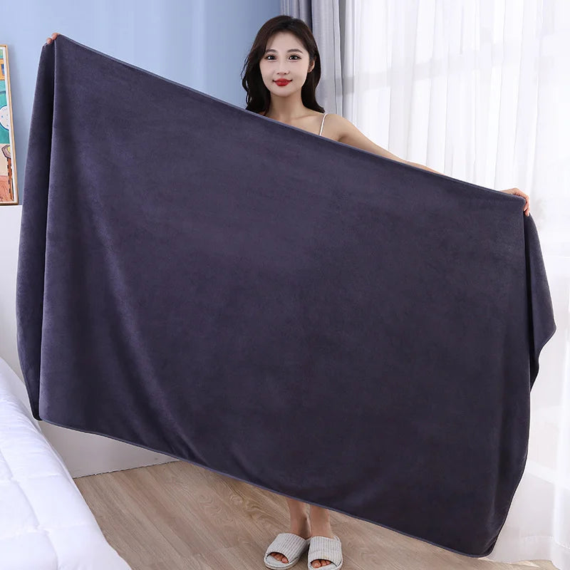 super large smooth and soft double-sided quick-drying microfiber bath towel thickened non-linting towel Sports beauty bath towe