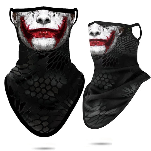 Breathable Skull Scarf Cycling Neck Gaiter Earloop Face Mask Halloween Tube Mask Bandana Bicycle Hiking Motorcycle Balaclava Men