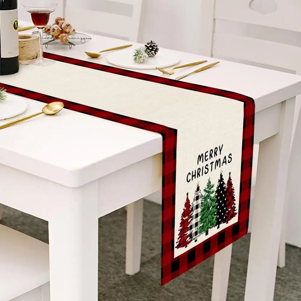 Christmas Table Runner  Durable Washable Table Decoration  Xmas Hotel Dining Table Runner Home Decoration