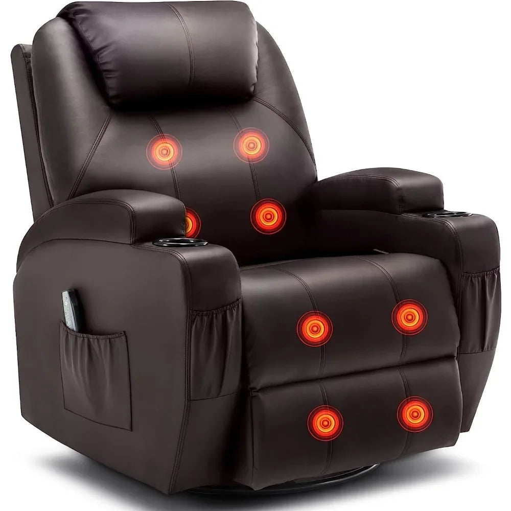 Recliner Chair,Rocking Chair with Massage and Heat,360° Swivel Recliner Chairs for Adults,for Bedroom,Nursery,Living Room Chairs