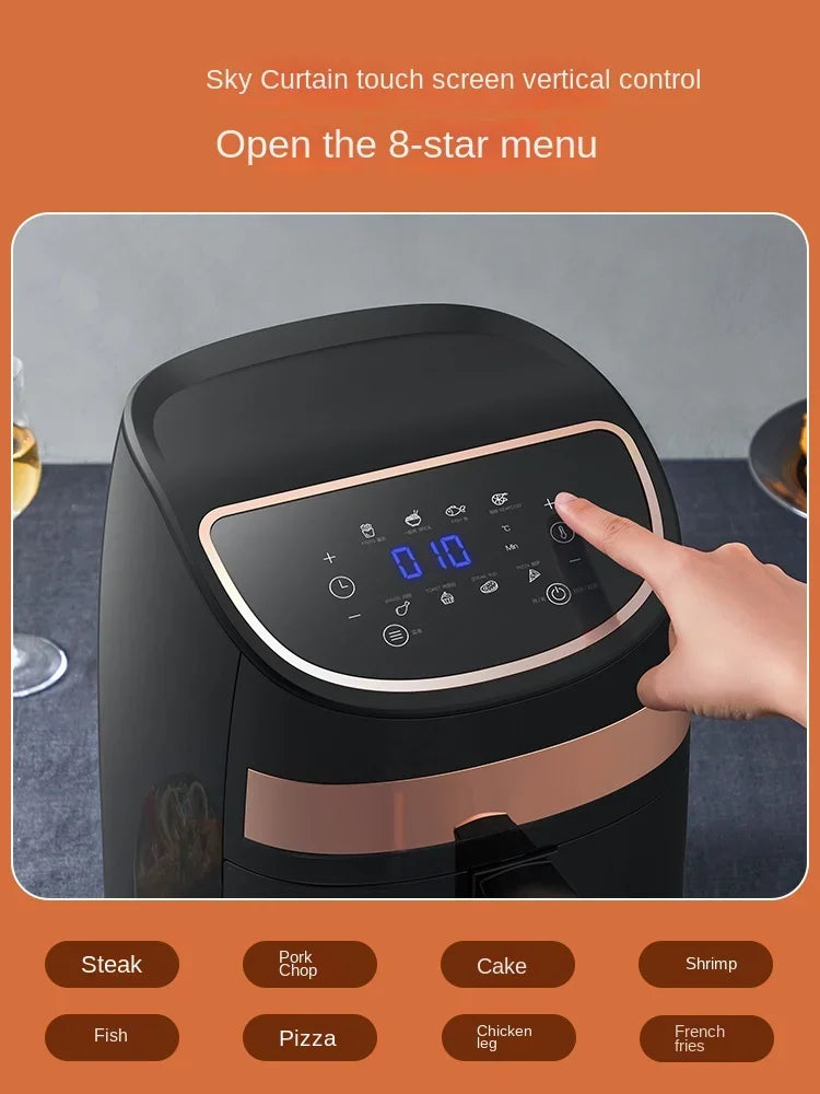 Deerma Oil-free air fryer Household appliances Intelligent large capacity automatic multi-function chip machine Touch screen