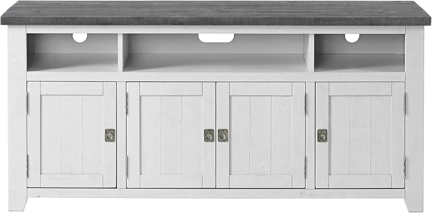 Svensson Home Foundry 65" TV Stand, White Stain with Grey Top