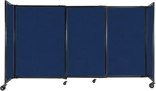 Sliding Portable Wall Partition | Freestanding Office Dividers | Locking Wheels,7'2'' Wide X 4' Tall Lime Green Fabric Panels