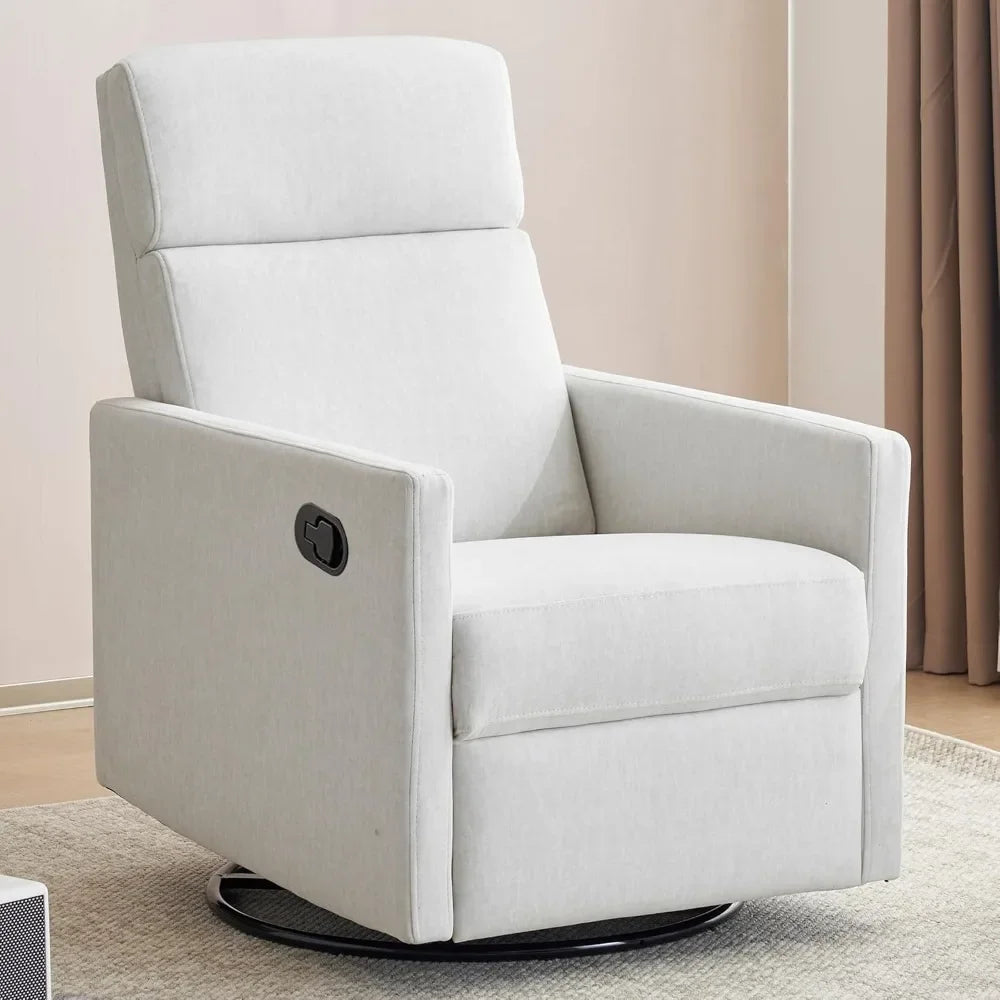 Swivel Rocking Recliner Chair for Adults, Rocker Nursery Glider Chair for Living Room,   Fabric Sofa Chair ，Living Room Chairs