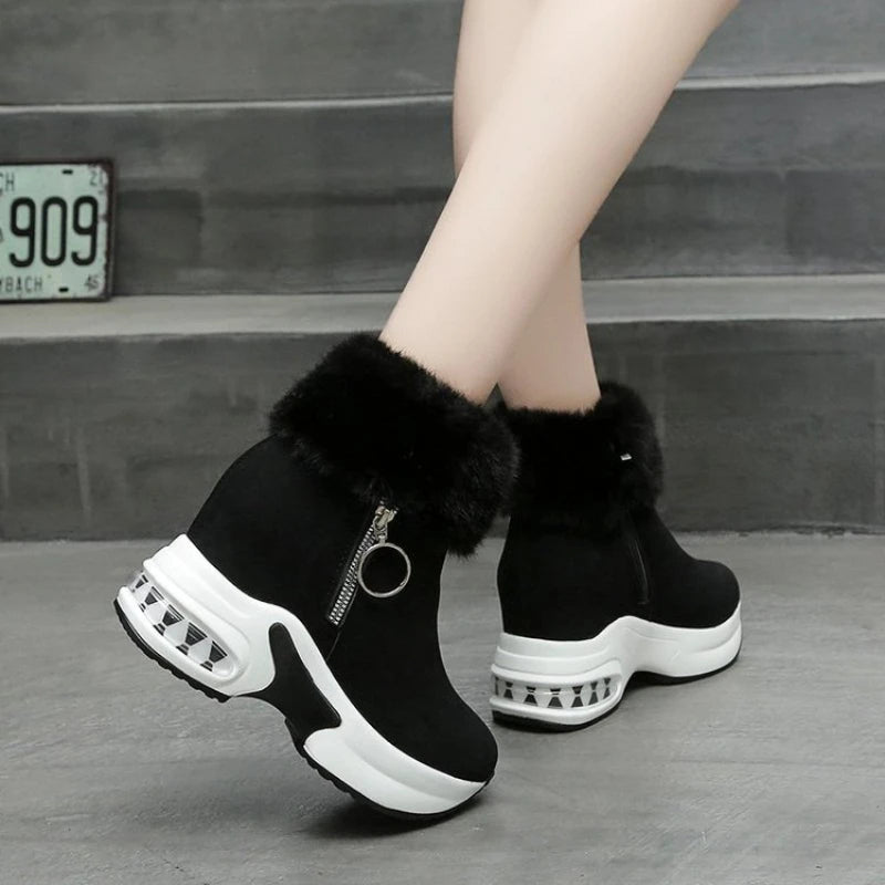 Women Ankle Boot Warm Plush Winter Shoes for Woman Boots High Heels Ladies Boot Women Snow Boots Winter Shoes Height Increasing