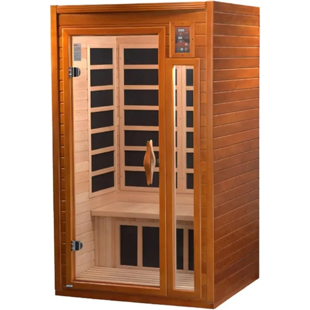 Sauna room with Bluetooth capability and 2 dynamic speakers for up to 2 People Music System Home Sauna with Infrared Lighting