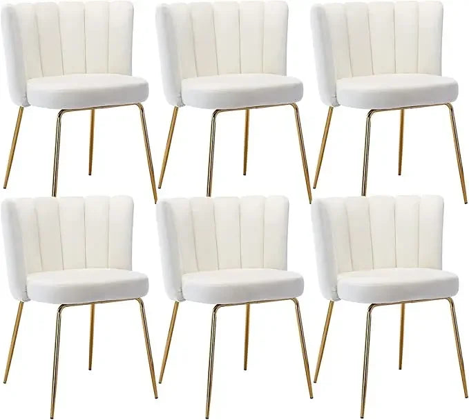 Velvet Gold Dining Chairs Set of 4, Upholstered Mid Century Modern Dining Room Chairs with Comfy ,Gold Legs Accent Side Chairs