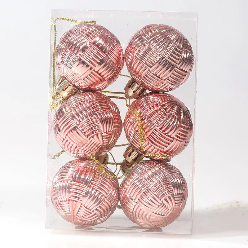 8pcs/Set 4CM Christmas Ball Ornaments Set Plastics Christmas Tree Pendant Decoration Merry Christmas Decoration Accessories