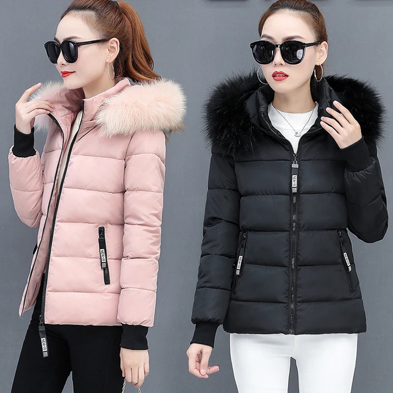 Sustans Zipper Fur Hooded Jacket Thickened Coat Women's Clothes Autumn Winter Casual Elegant Long Sleeve Warm New In Outerwears