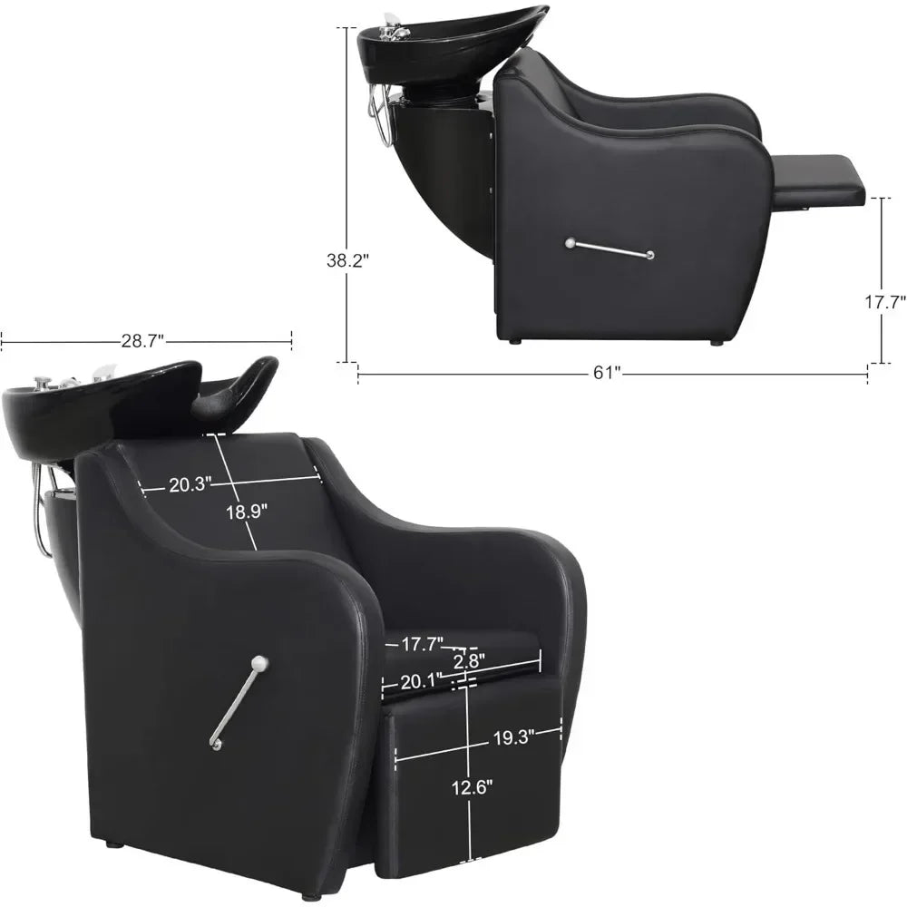 Shampoo Chairs Backwash Ceramic Shampoo Bowl Sink Chair Station Spa Salon Beauty Bowls Shampoo Chairs