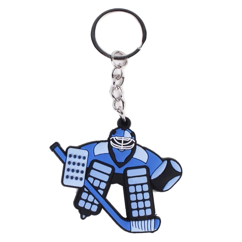 Cartoon Ice Hockey Pendant Keychain Keys Holder Winter Sports Decorative Keyring