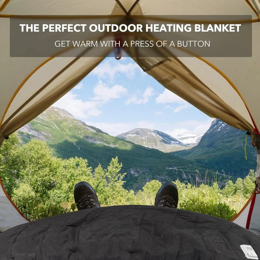 Portable Heated Blanket Battery Operated, 60" x 40"  Battery Heated Blanket for Outdoors and Camping, 40W 27000mAh Heating Blank