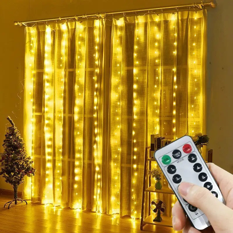 LED Garland Curtain String Lights USB Remote Control Fairy Festoon Light Christmas Decoration for Room Party Wedding New Year