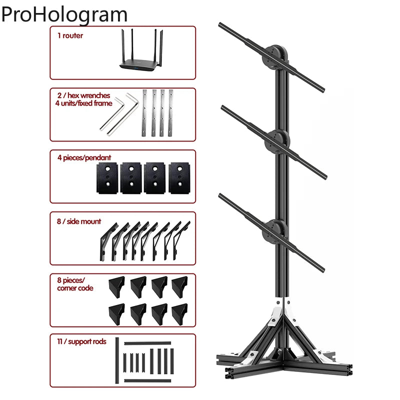 45cm 3D Hologram Projector Fan Advertising Display Stand Led Sign Holographic Lamp Player 3D Fan Stand Support Splicing