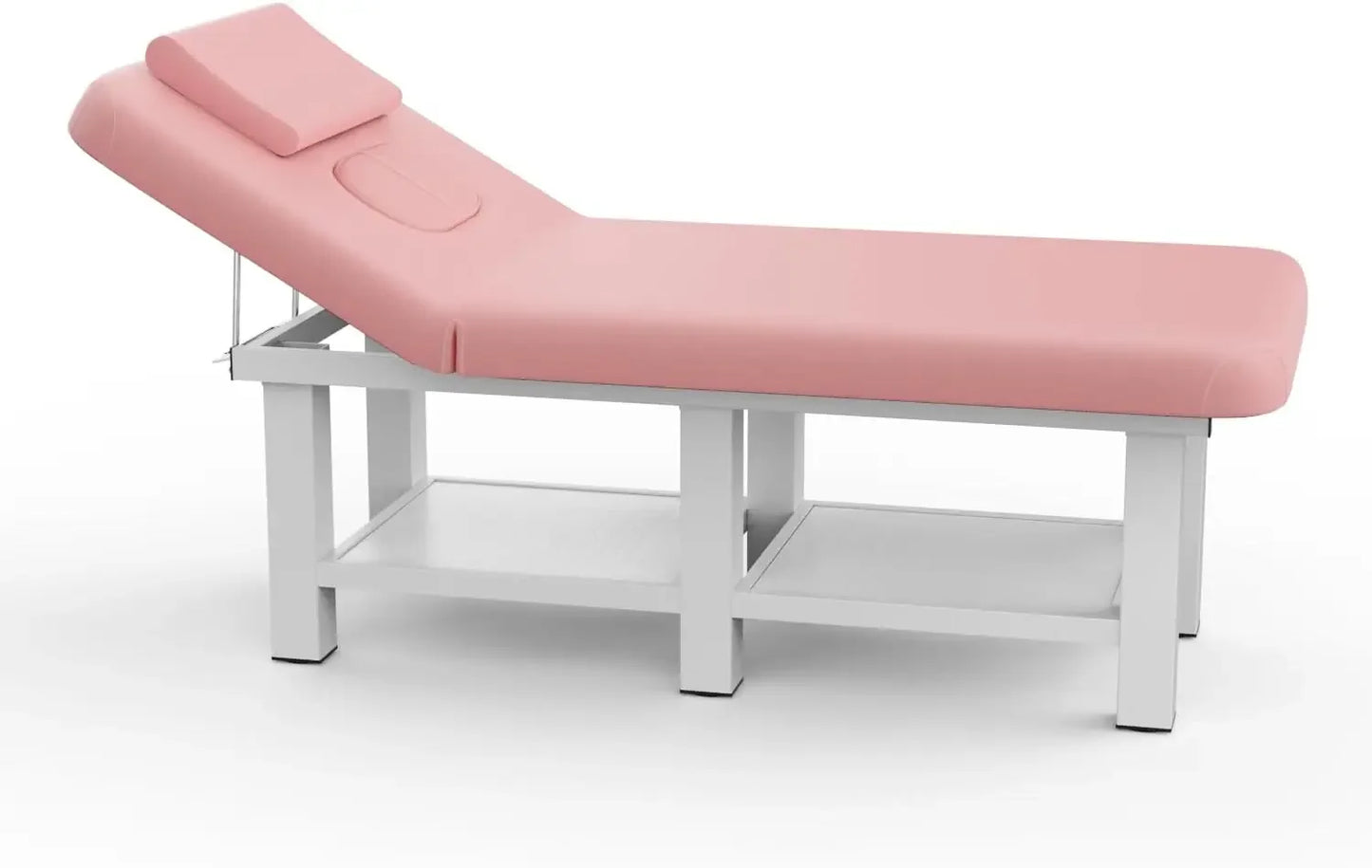 Stationary Massage Table with Open-Chest & Headrest,Thickening Metal Frame & PU Leather Spa Facial Professional Massage Bed