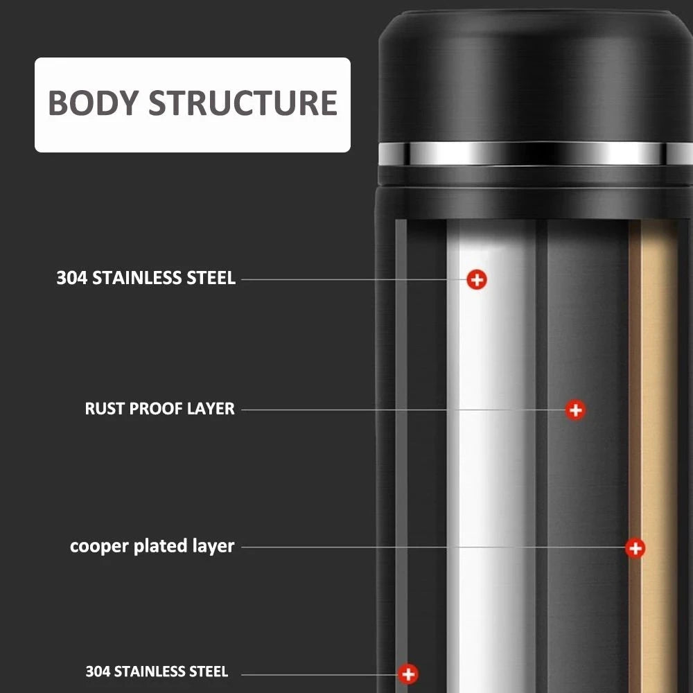 Intelligent Temperature Measurement Straight Cup Vacuum Water Cup Display Temperature 304 Stainless Steel Car Water Cup