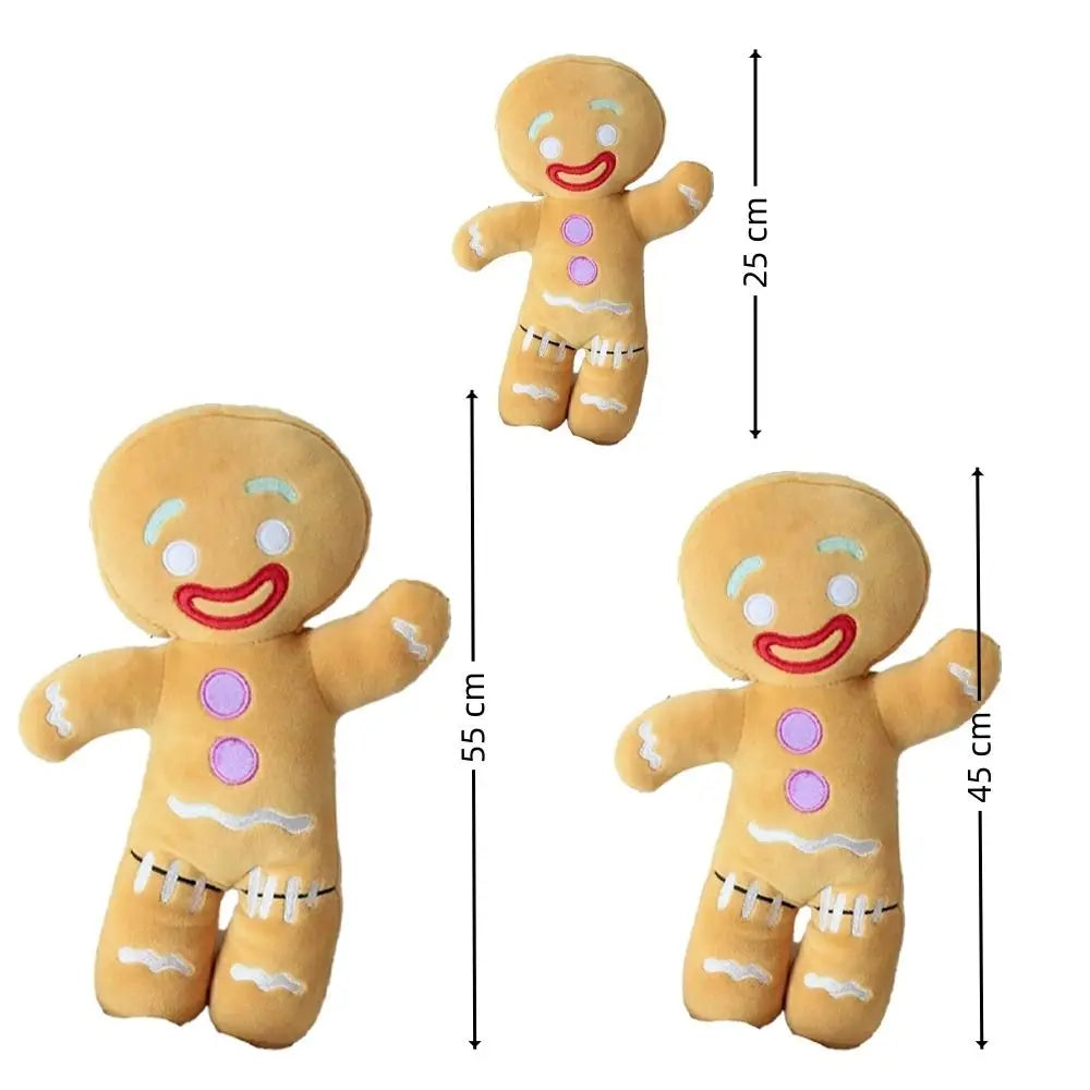 Kawaii Gingerbread Man Plush Doll Cookie Man Christmas Decor Stuffed Toys Cute Soft Anime Biscuit Cushion Pillow Gift