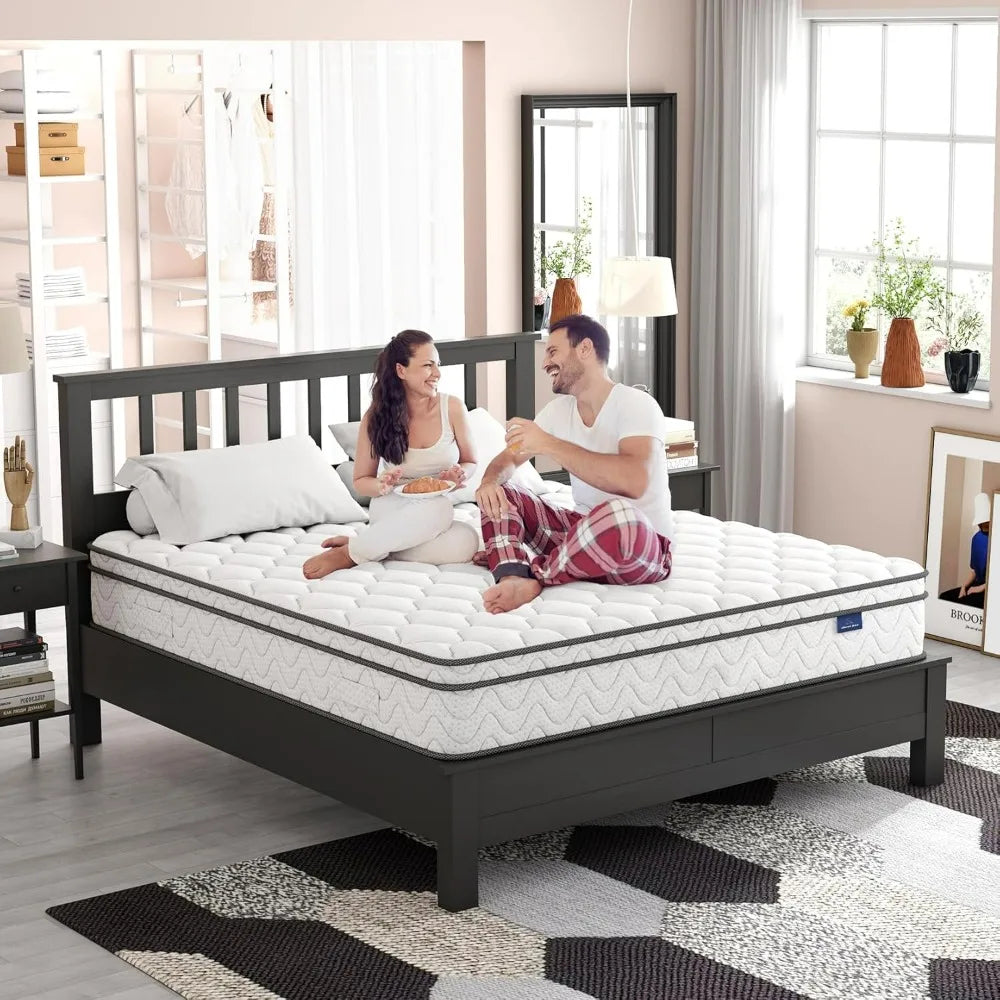 Double Topper Twin Mattress 14 Inch Queen Size Hybrid Mattress in a Box Bed Mattresses Sleeping Mats Matress Mat Inflatable Home