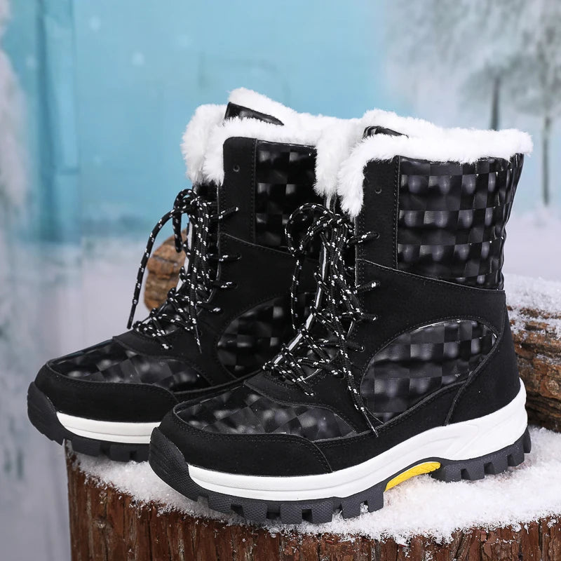 Winter Brand Women's Boots Plush Snow Boots Outdoor Non-slip Sneakers Women Warm  Waterproof Boots Fashion Casual Designer Shoes