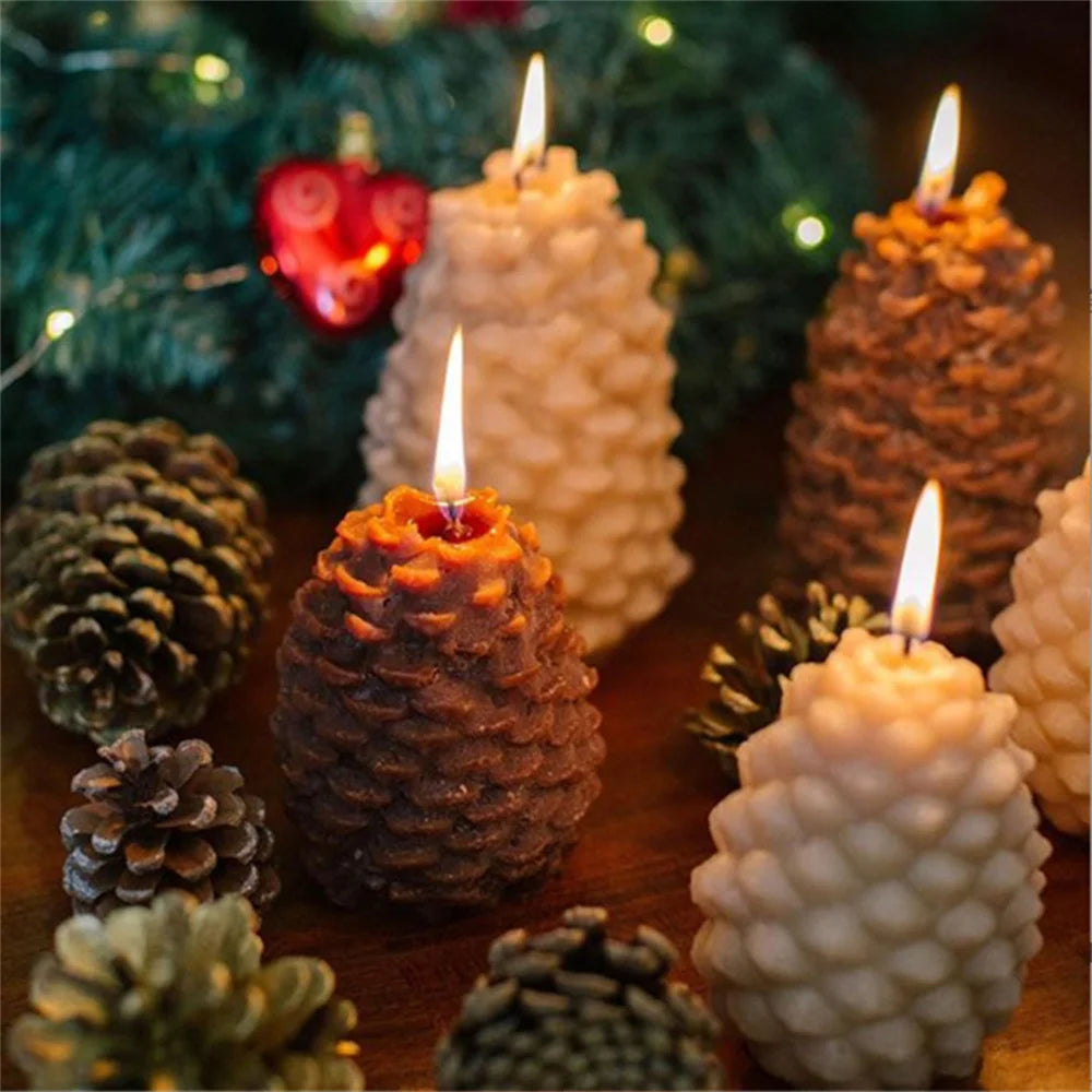 3D Pine Cones Silicone Candle Mold For DIY Aromatic Candle Making Resin Soap Mold Christmas Gifts Craft Supplies Home Decor