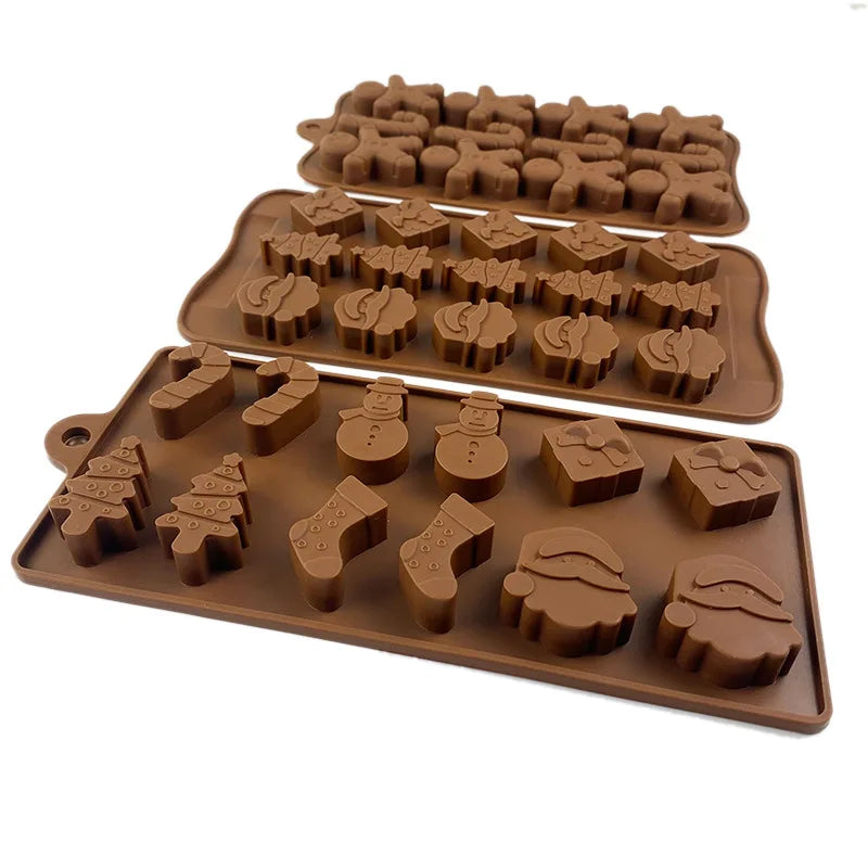 Christmas Series Silicone Mold Chocolate Candy Mould Ice Plaster Clay Resin Molds Baking Tool