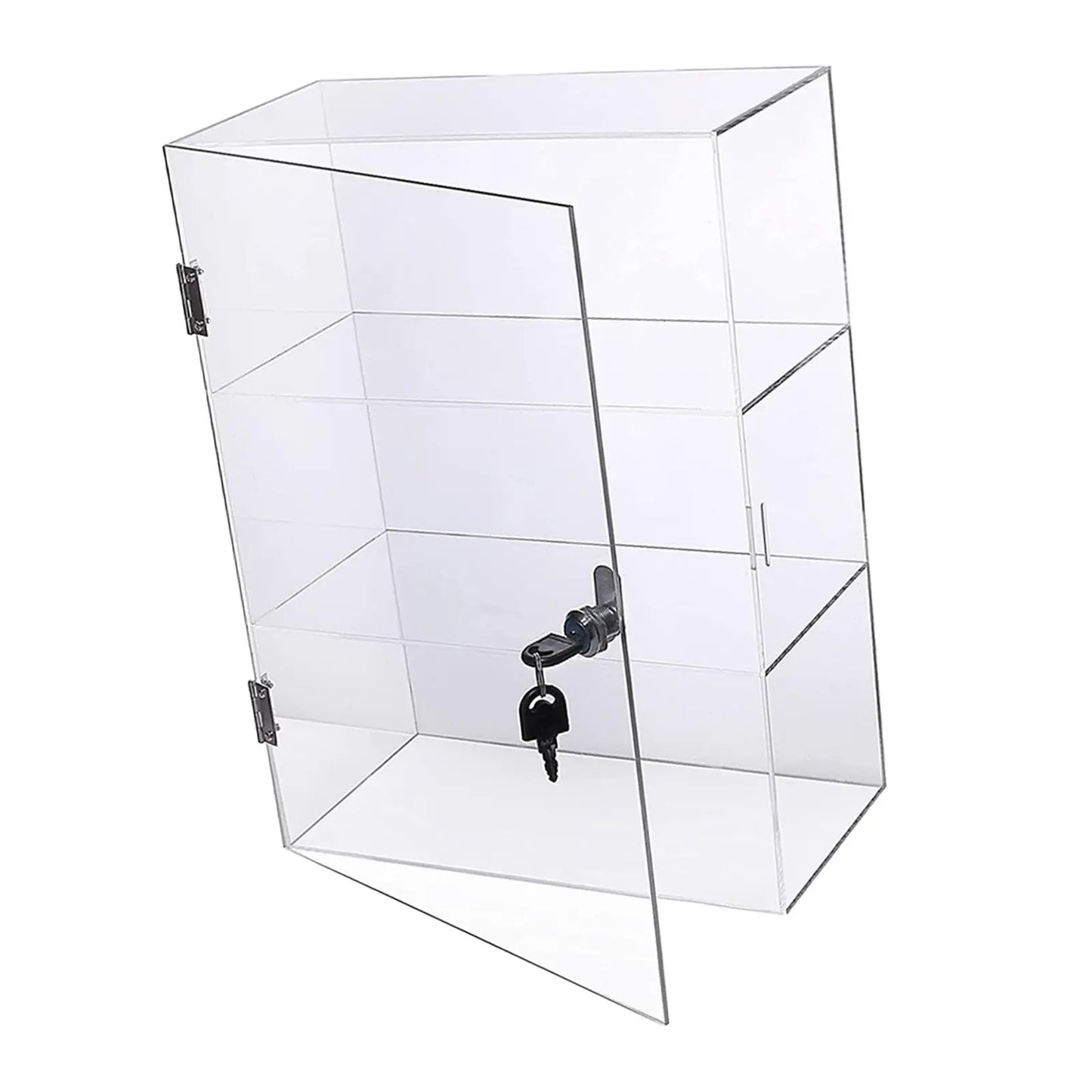 Acrylic Display Case with Lock Keys Holder Display Cabinet for Model Cars Figures Memorabilia Jewelry Accessories Small Stones