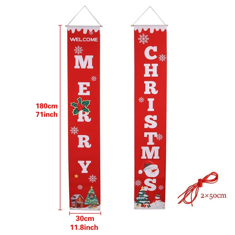 New Merry Christmas Banner Christmas Porch Fireplace Wall Signs Flag For Christmas Decorations Outdoor Indoor