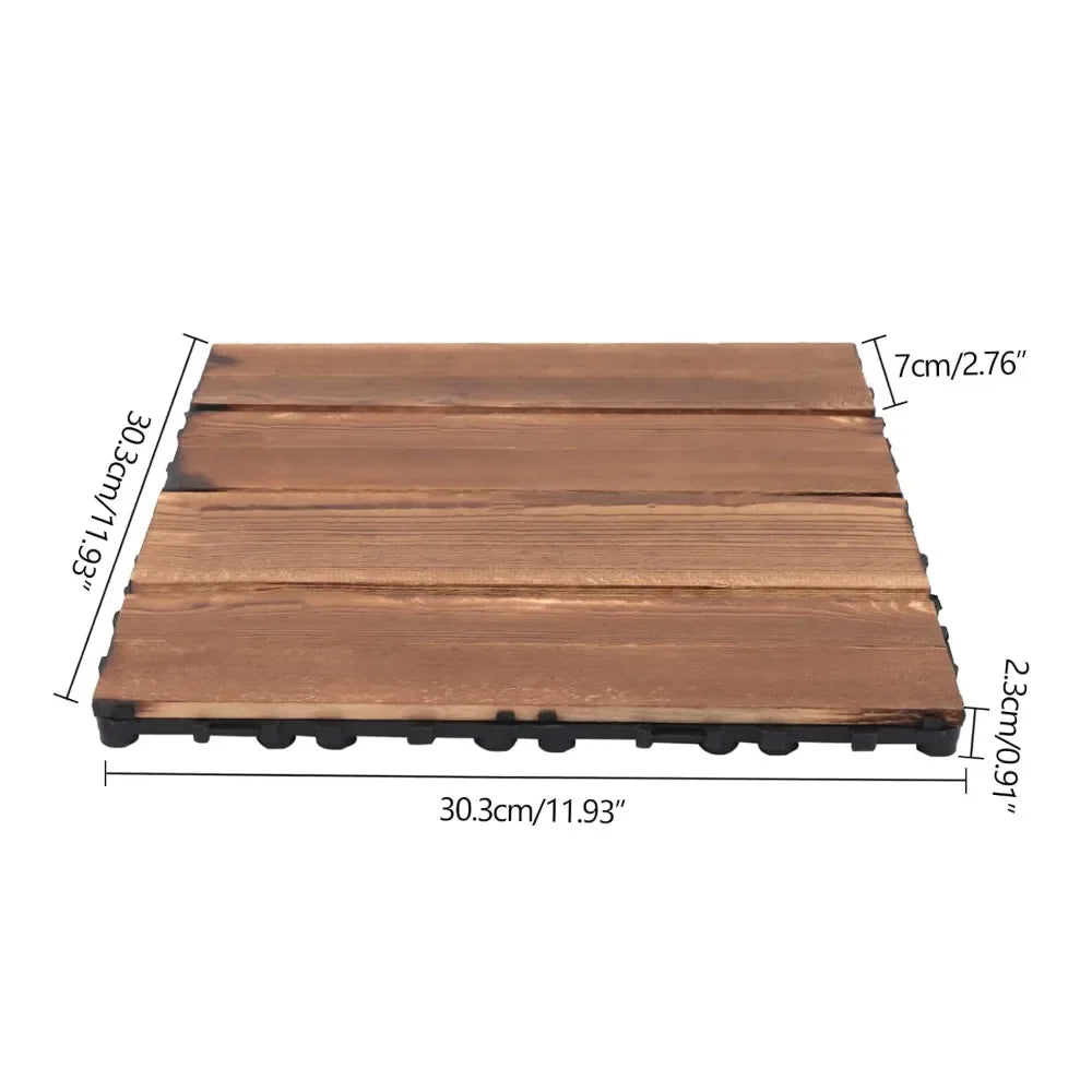 Garden floor, wood plastic composite outdoor waterproof and anti slip interlocking 12 "x 12" (12, brown, 36), garden floor