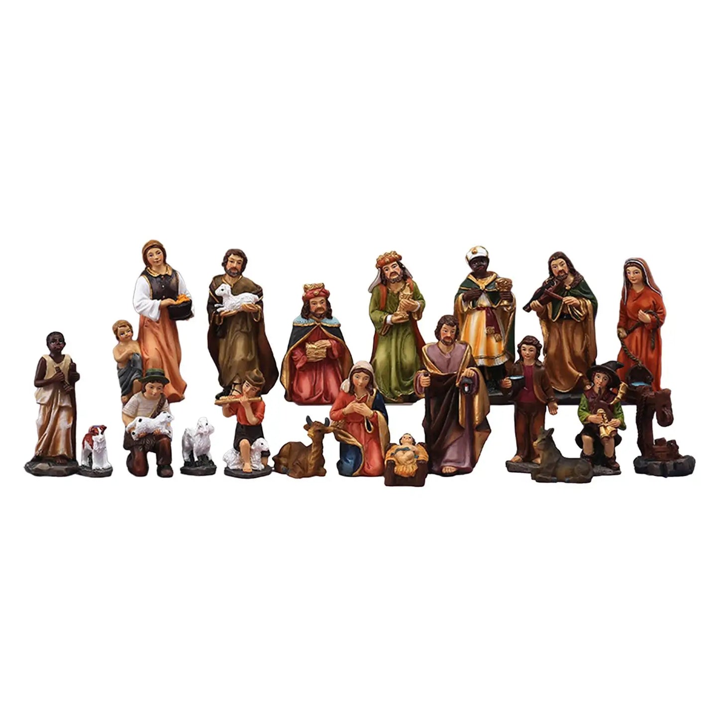 20 Pieces Nativity Sets for Christmas Traditional Xmas Sculpture Resin Figures for Xmas Gift Home Holiday Christmas Church